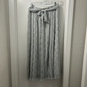 Dalmatian-Print Flowy A-Line Midi Skirt